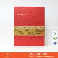 Hộp Trung Thu Cao Cấp NewlifePack Mẫu 03 - 4 Bánh - Kiểu Hộp Âm Dương