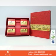 Hộp Trung Thu Cao Cấp NewlifePack Mẫu 03 - 4 Bánh - Kiểu Hộp Âm Dương