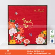 Hộp Trung Thu Cao Cấp ABC Mẫu 02 - 4 Bánh - Kiểu Nắp Liền Đáy