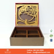 Hộp Trung Thu Cao Cấp ABC Mẫu 02 - 4 Bánh - Kiểu Nắp Liền Đáy