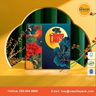 Bộ Hộp Trung Thu 4 Bánh - (mã V22) 200gr-250gr - Kiểu Hộp Xếp - Nắp Liền Đáy